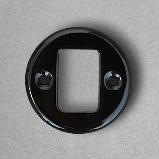 Retro style Black Ceramic Frame Replacement Part Flushed-Mounted Push Button Switch-Double Loft Vintage Cottage