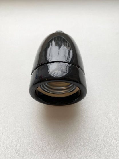 Porcelain Lamp Holder E27 Hanging Vintage Loft Retro Cottage Ceramic Black