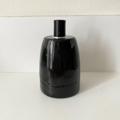 Porcelain Lamp Holder E27 Hanging Vintage Loft Retro Cottage Ceramic Black