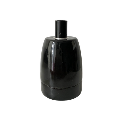 Porcelain Lamp Holder E27 Hanging Vintage Loft Retro Cottage Ceramic Black