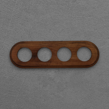 Wooden Loft Retro Quadruple Socket Frame 4 Holes For Flush-Mounted Series Vintage Cottage Dark Wood