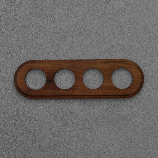 Wooden Loft Retro Quadruple Socket Frame 4 Holes For Flush-Mounted Series Vintage Cottage Dark Wood