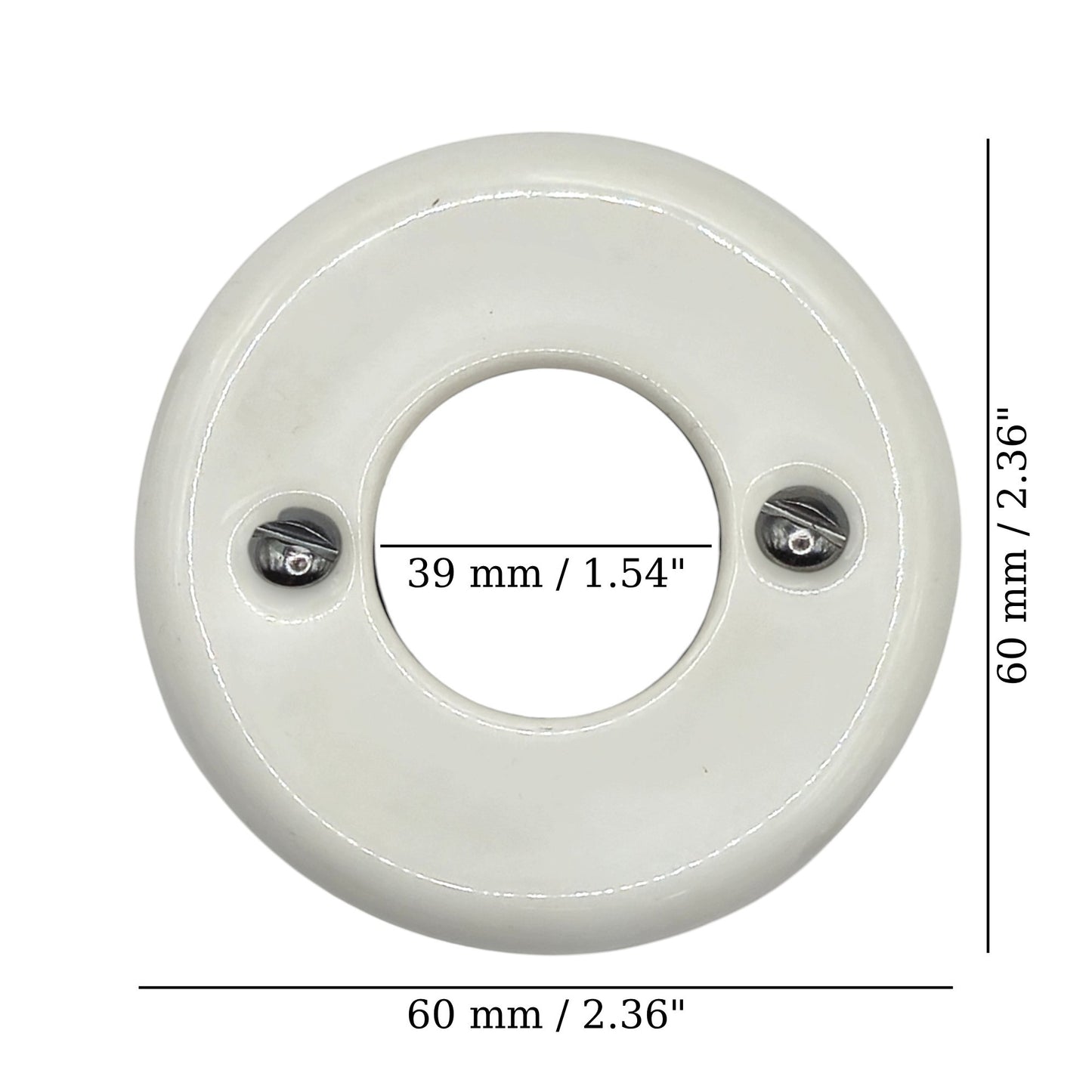 white porcelain dimmer switch cover, flush-mount, measurements