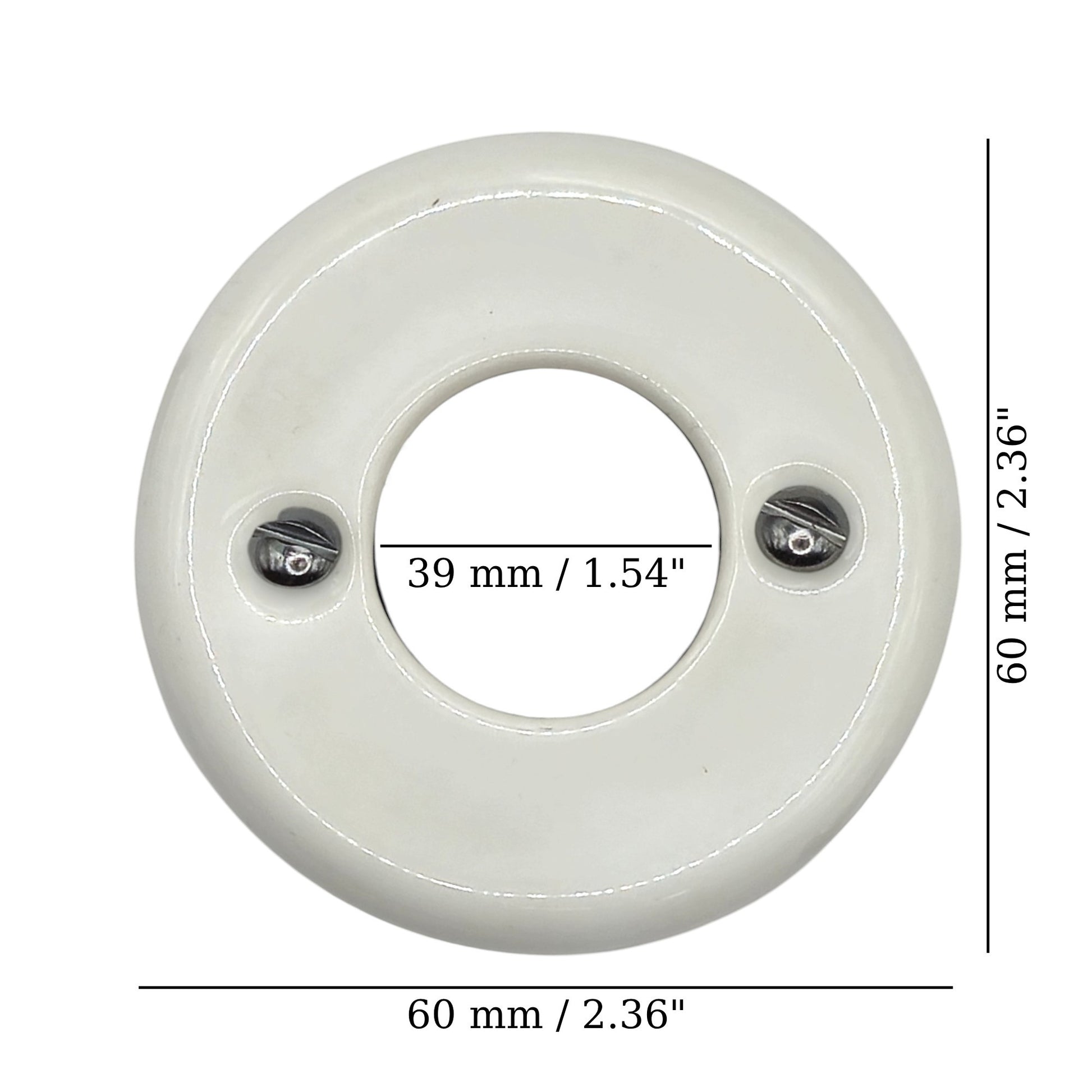 white porcelain dimmer switch cover, flush-mount, measurements