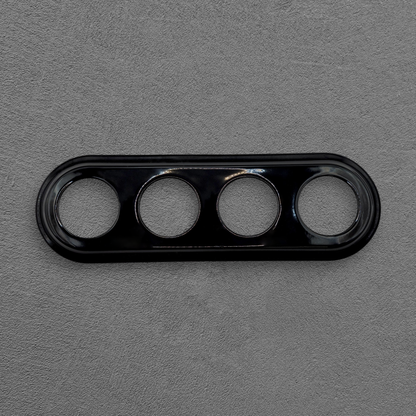 black porcelain quadruple frame, flush-mount, front