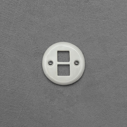 white porcelain rj45 ethernet socket cover, flush-mount