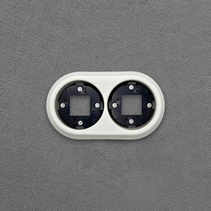 Porcelain Loft Retro Double Porcelain Frame With Plastic Part Surface Mounted Vintage Cottage Ceramic White