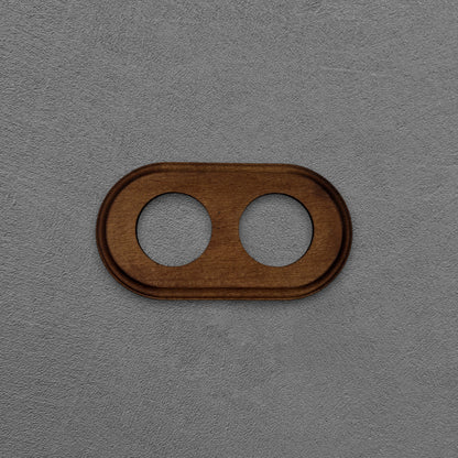 Wooden Loft Retro Double Socket Frame For Flush-Mounted Series Vintage Cottage Dark Wood