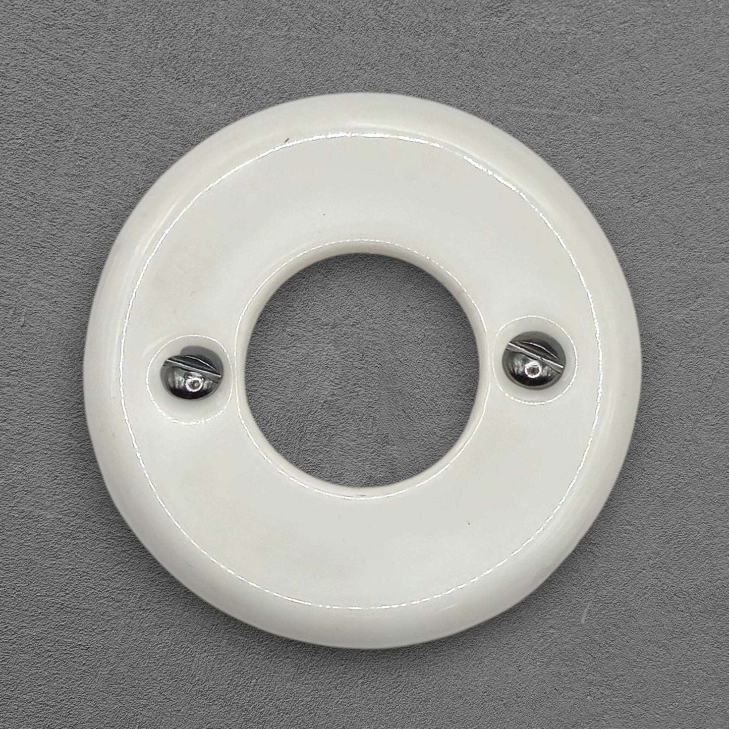 white porcelain dimmer switch cover, flush-mount, front