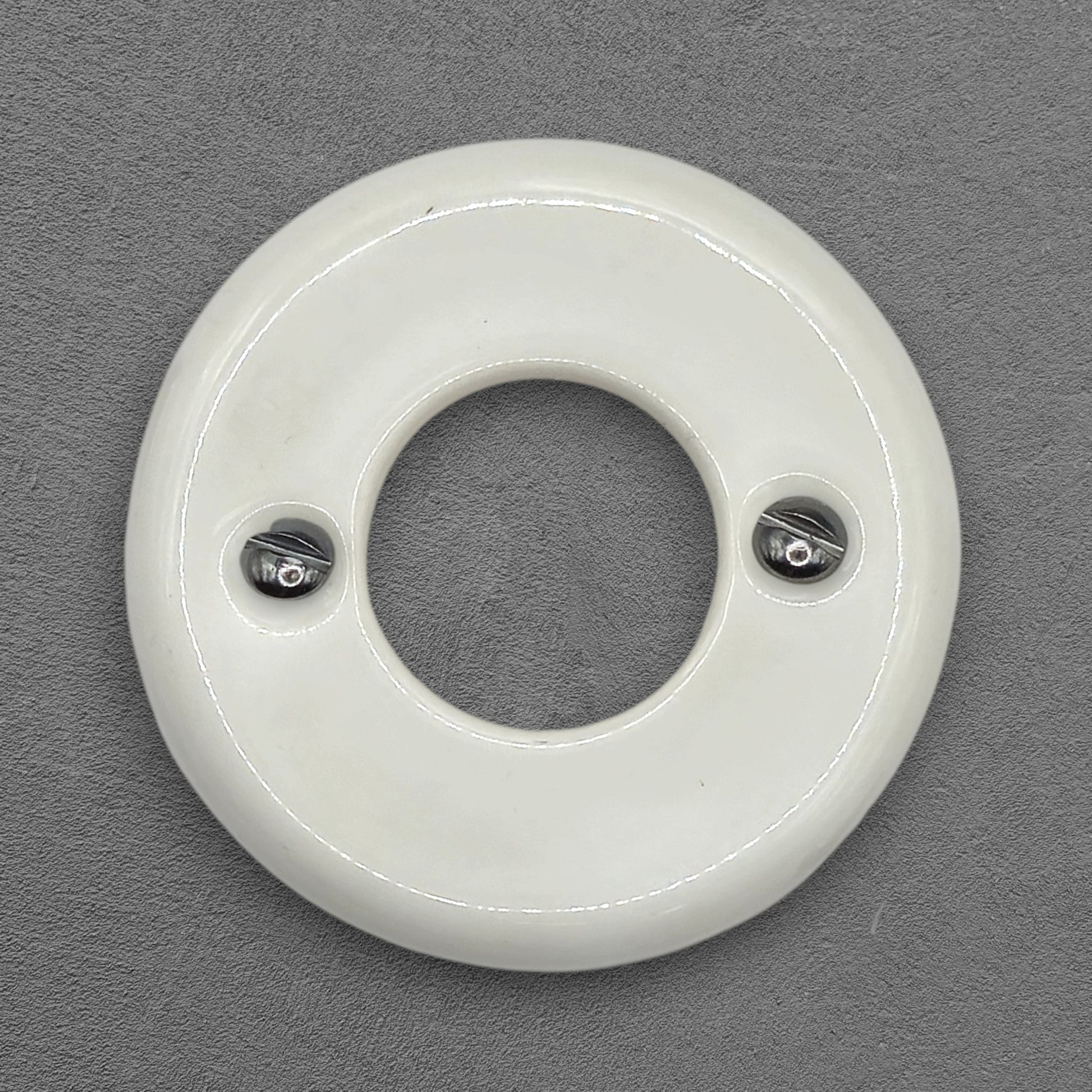 white porcelain dimmer switch cover, flush-mount, front