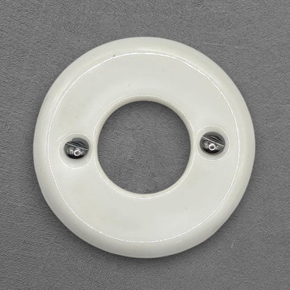 white porcelain dimmer switch cover, flush-mount, front