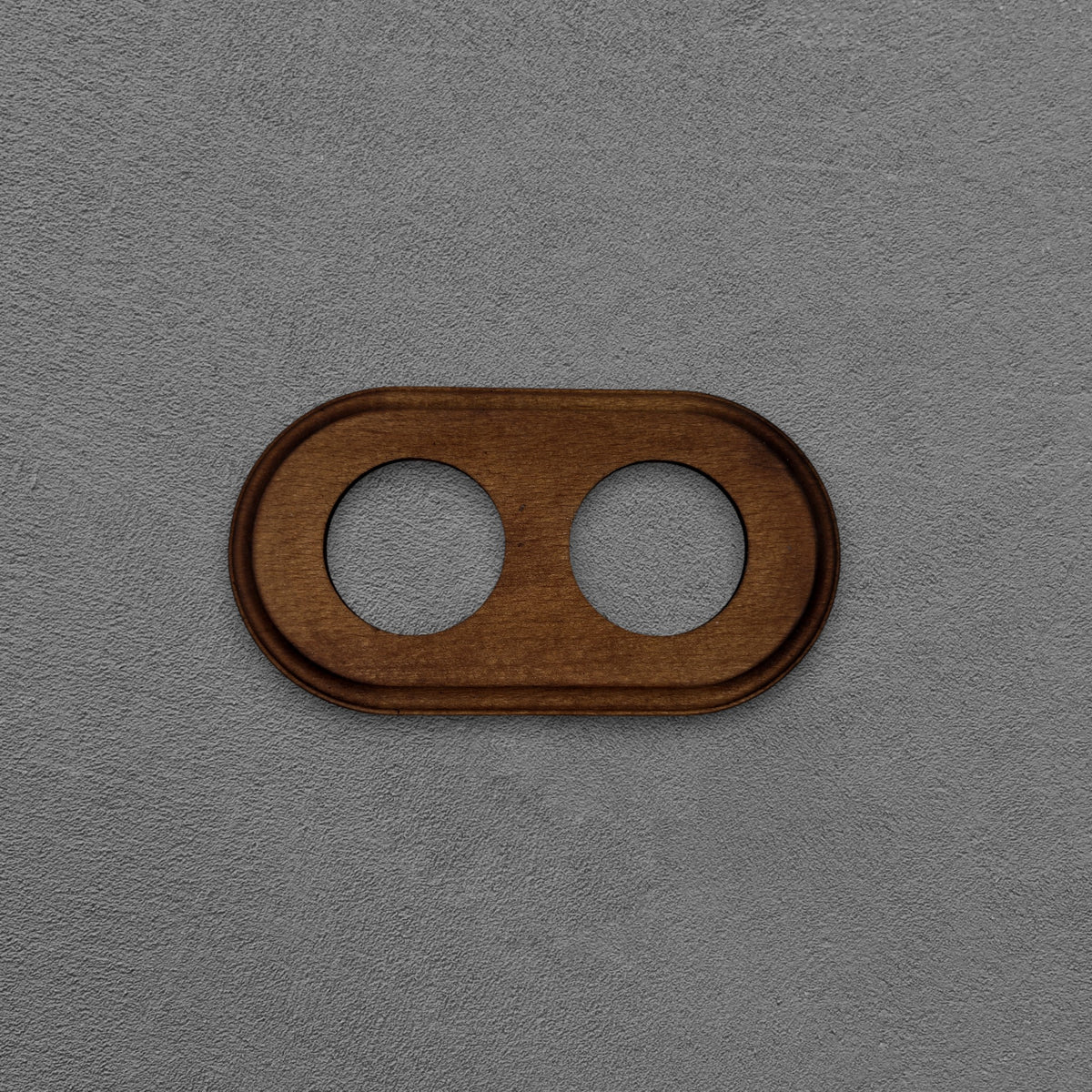 Flush Mount Socket and Switch Double Frame in Dark Wood For UK Series