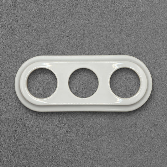 Porcelain Loft Retro Triple Porcelain Frame For Flush-Mounted Series Vintage Cottage Ceramic White