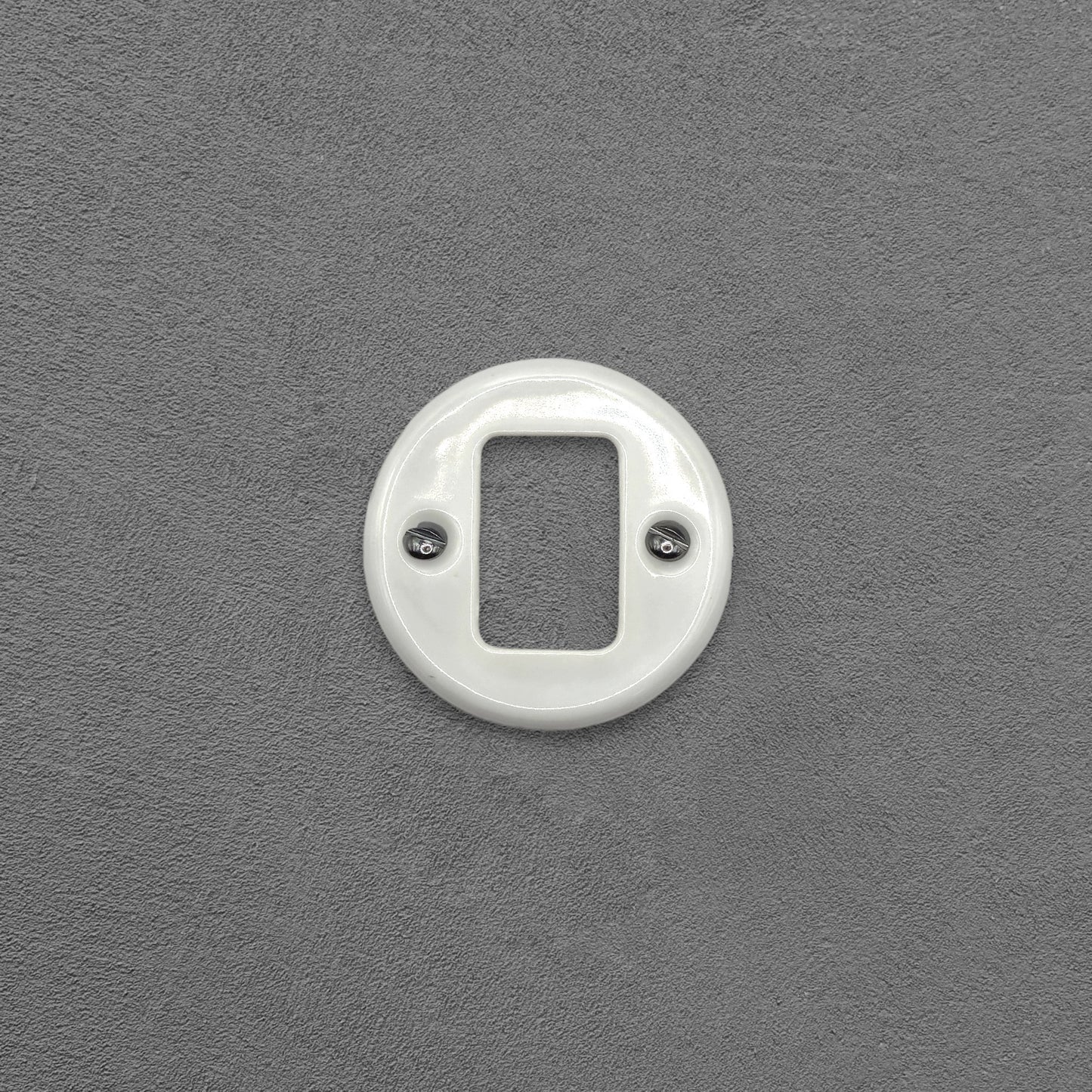 white porcelain 2-gang light switch cover, flush-mount