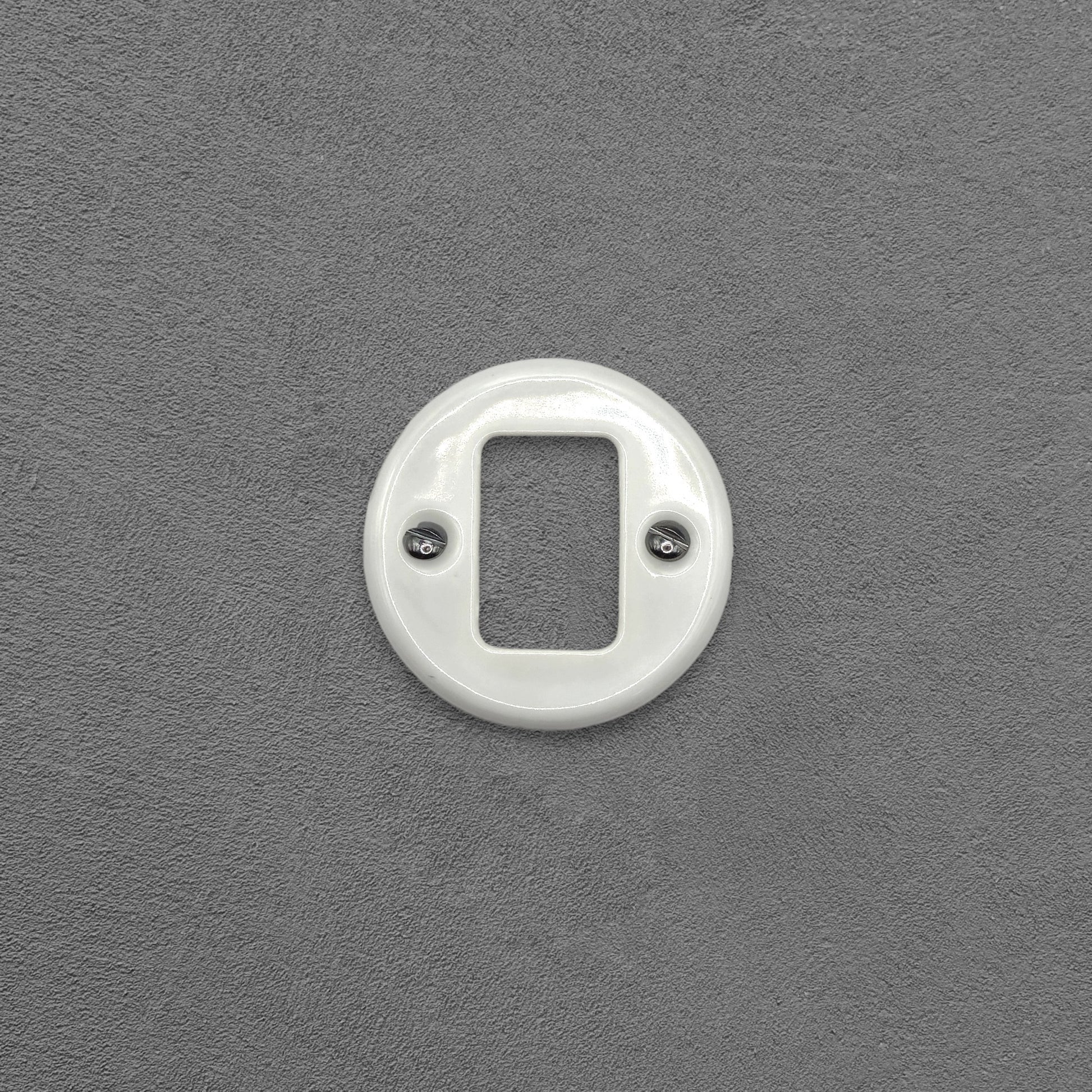white porcelain 2-gang light switch cover, flush-mount