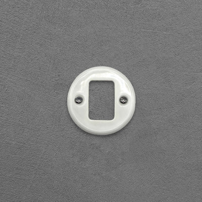 white porcelain 2-gang light switch cover, flush-mount