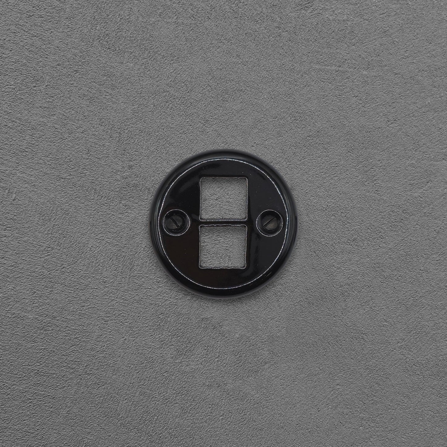 black porcelain rj45 ethernet socket cover, flush-mount