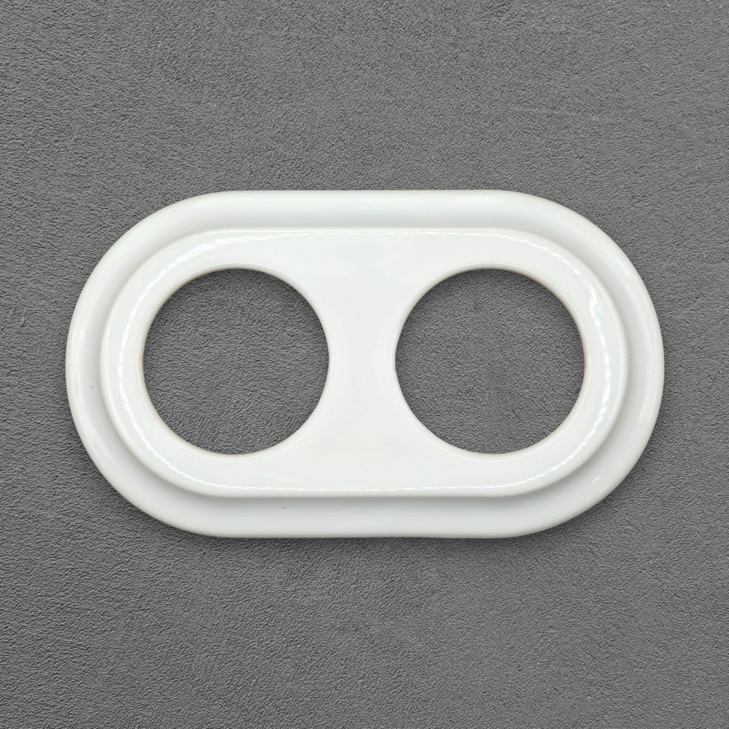 Flush Mount Socket and Switch Frame for UK Series - Double | Porcelain