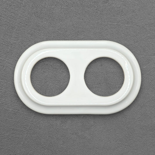 Flush Mount Socket and Switch Frame for UK Series - Double | Porcelain