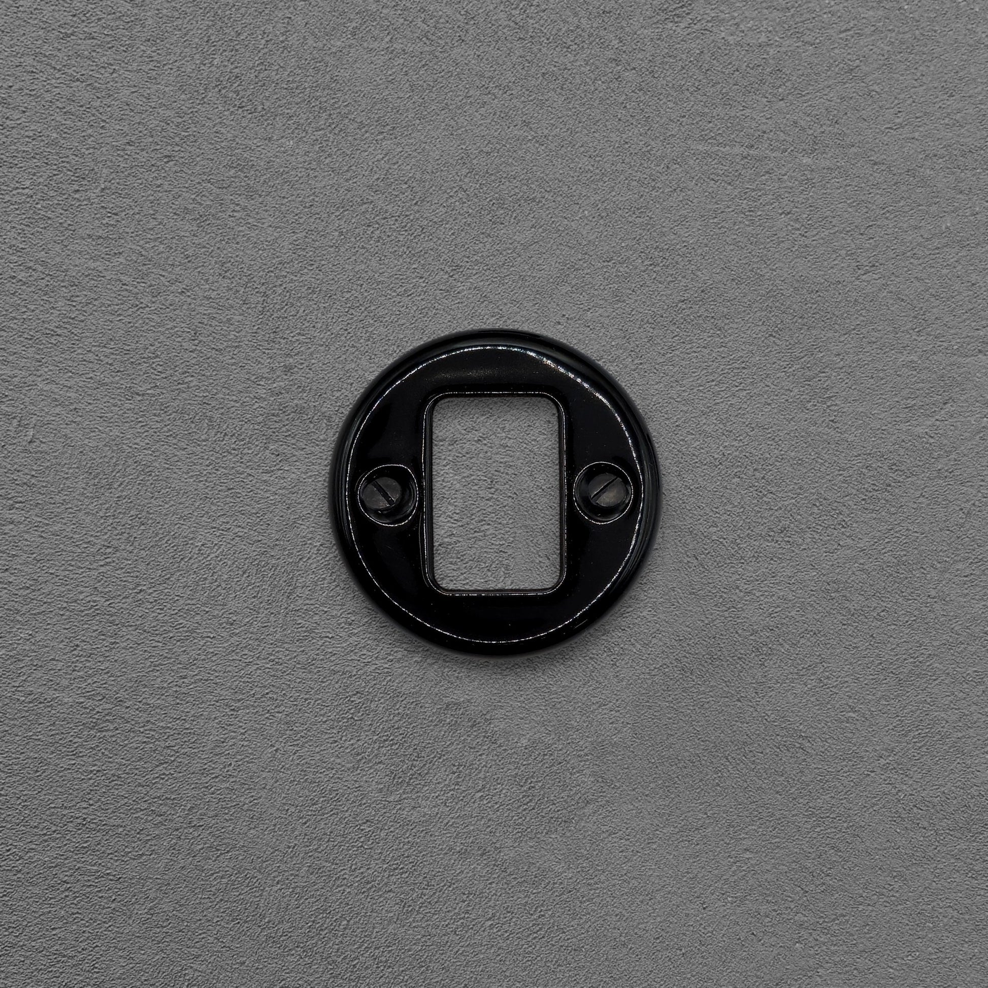 black porcelain 2-gang light switch cover, flush-mount