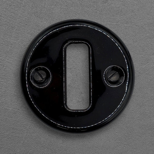 Retro style Black Ceramic Frame Replacement Part Flushed-Mounted Push Button Switch-Single Loft Vintage Cottage