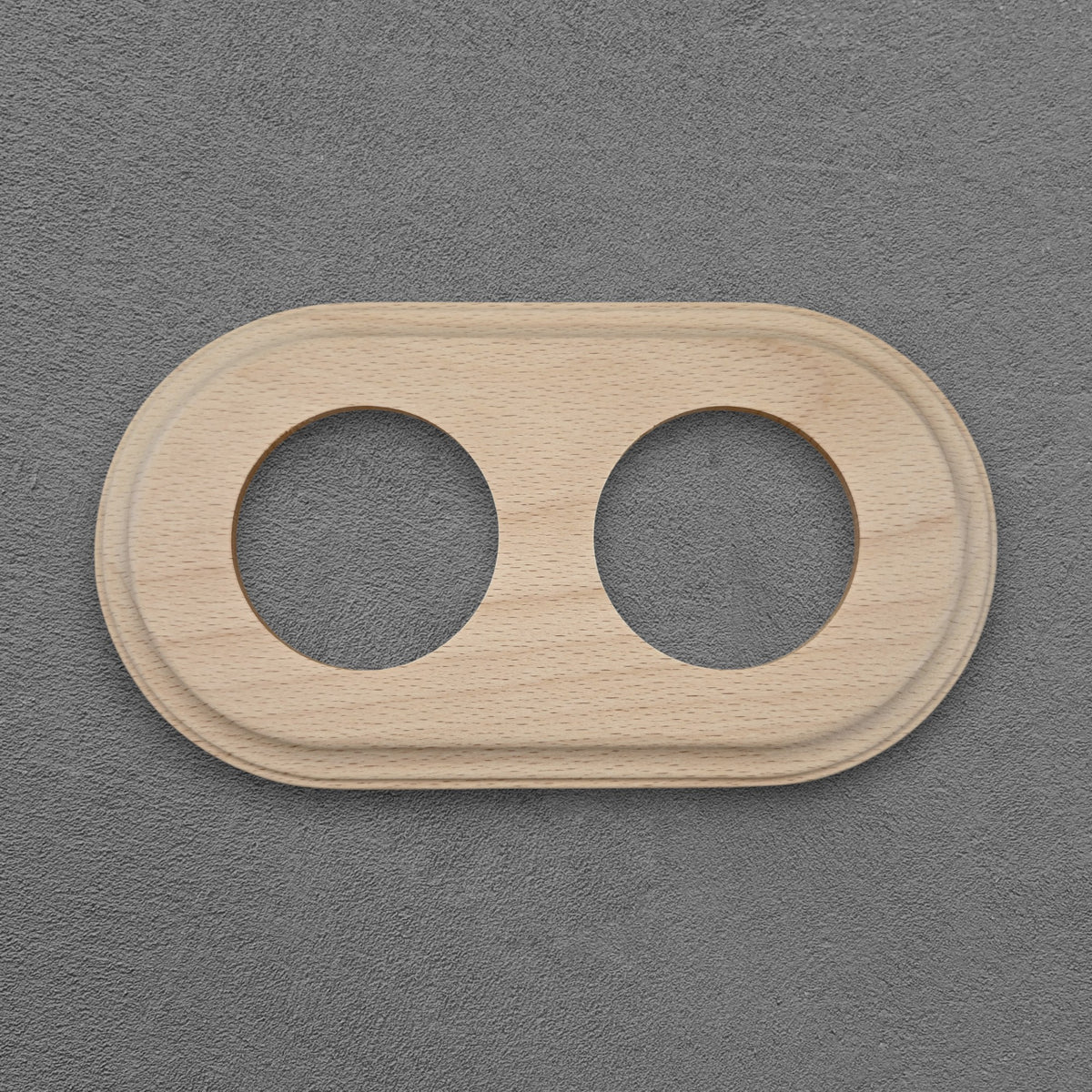 Flush Mount Socket and Switch Double Frame in Natural Wood For UK Series