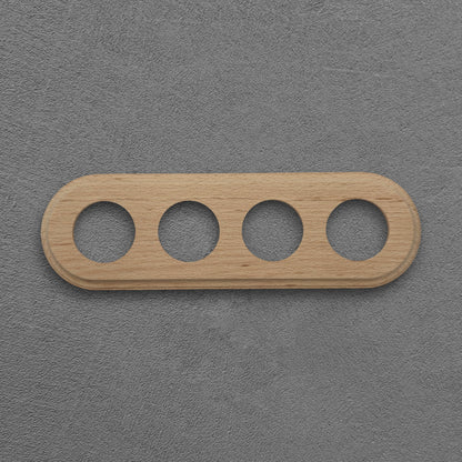 Wooden Loft Retro Quadruple Socket Frame 4 Holes For Flush-Mounted Series Vintage Cottage Natural Wood