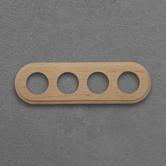 Wooden Loft Retro Quadruple Socket Frame 4 Holes For Flush-Mounted Series Vintage Cottage Natural Wood