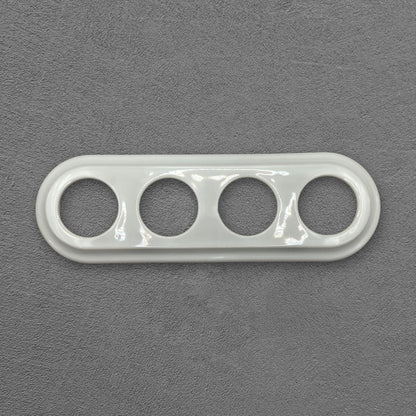 white porcelain quadruple frame, flush-mount, front