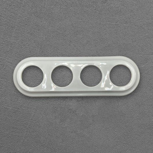 Porcelain Loft Retro Quadruple Porcelain Frame 4 Holes For Flush-Mounted Series Vintage Cottage Ceramic White