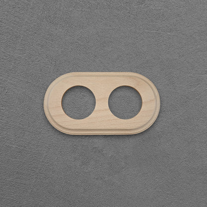 Flush Mount Socket and Switch Double Frame in Natural Wood For UK Series