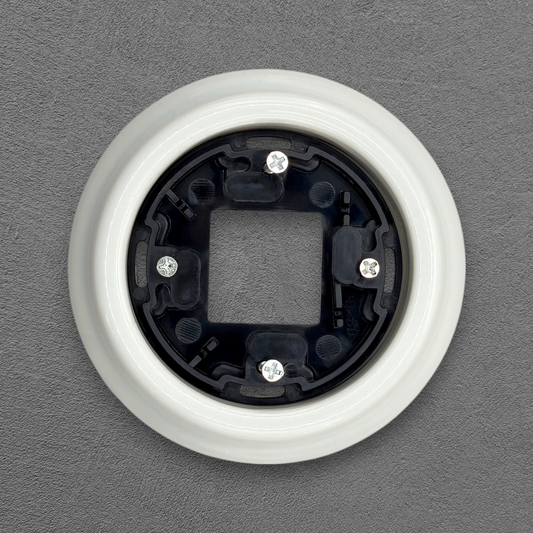 Porcelain Loft Retro Single Porcelain Frame With Plastic Part Surface Mounted Vintage Cottage Ceramic White