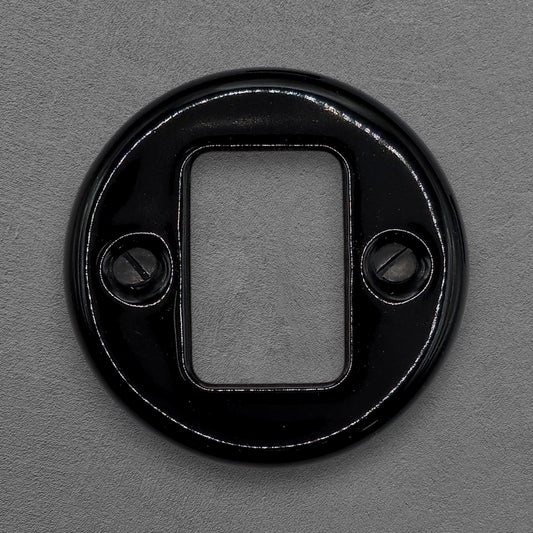 Retro style Black Ceramic Frame Replacement Part Flushed-Mounted Push Button Switch-Double Loft Vintage Cottage