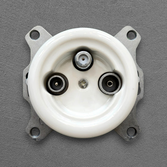 Porcelain Connection Inner Part Loft Retro TV/SAT Socket Flush-Mounting Vintage Cottage Ceramic White