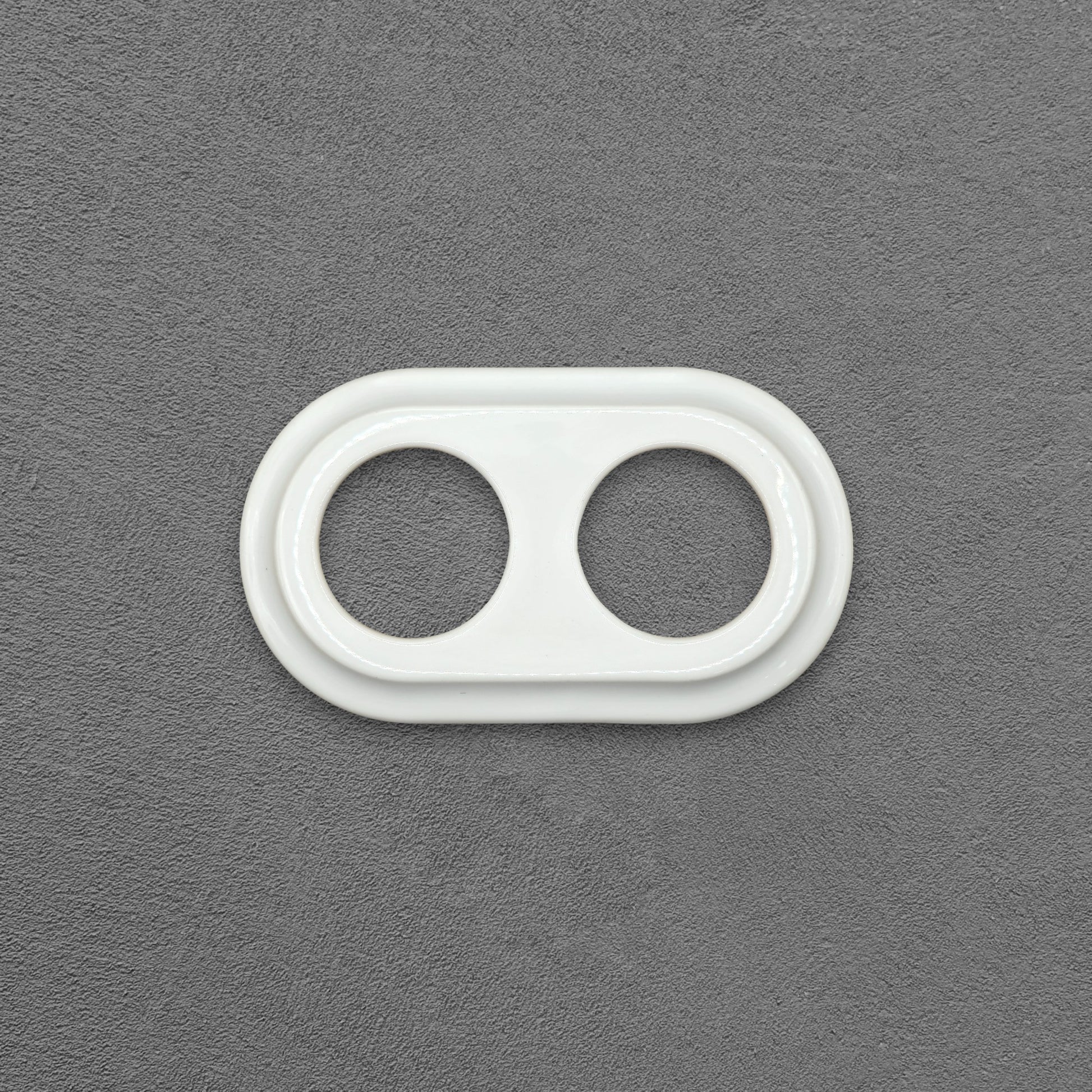 white porcelain double frame, flush-mount