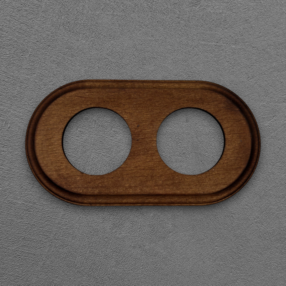 Flush Mount Socket and Switch Double Frame in Dark Wood For UK Series