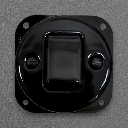 Black Porcelain Wide Rocker Connection Inner Part Push Button Switch 1 Gang Two-Pole With A Big Key Flush-Mounted
