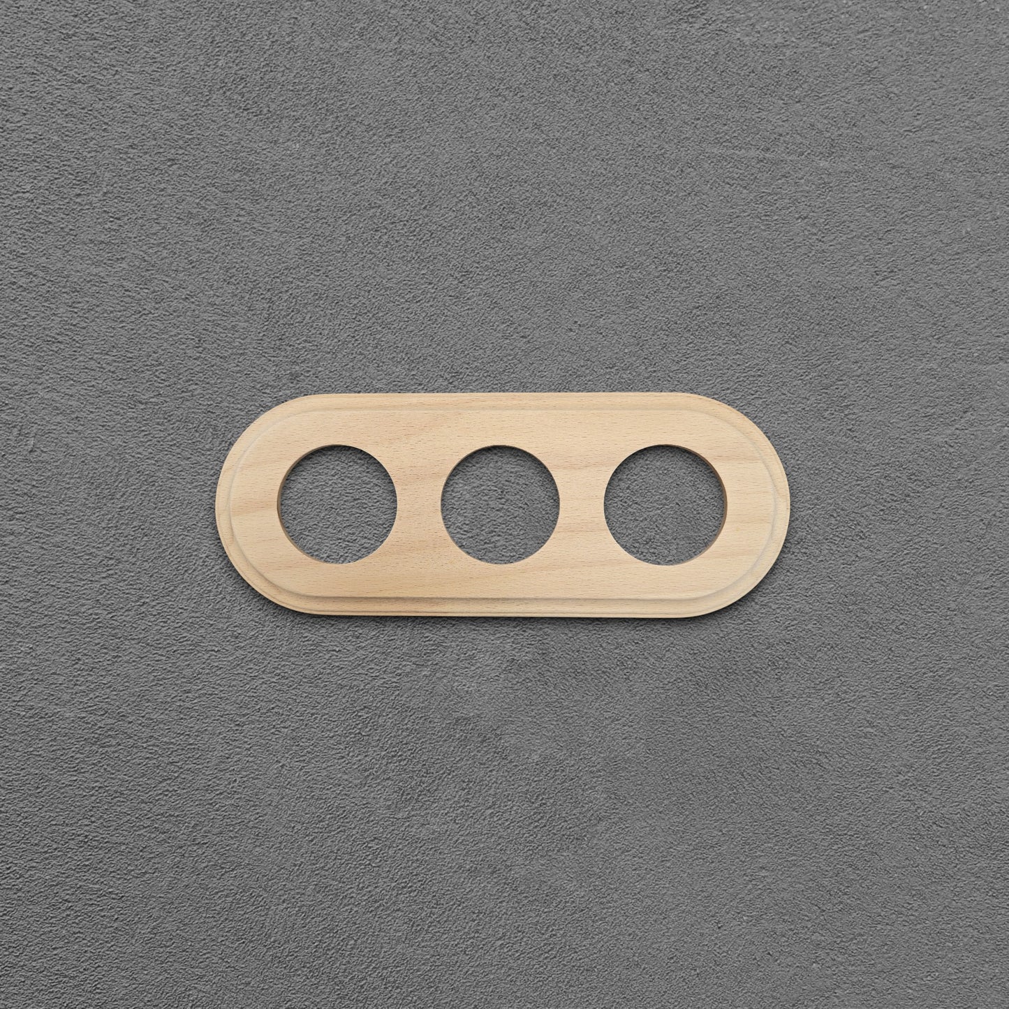 natural wood triple frame, flush-mount