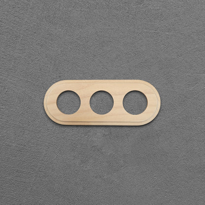 natural wood triple frame, flush-mount