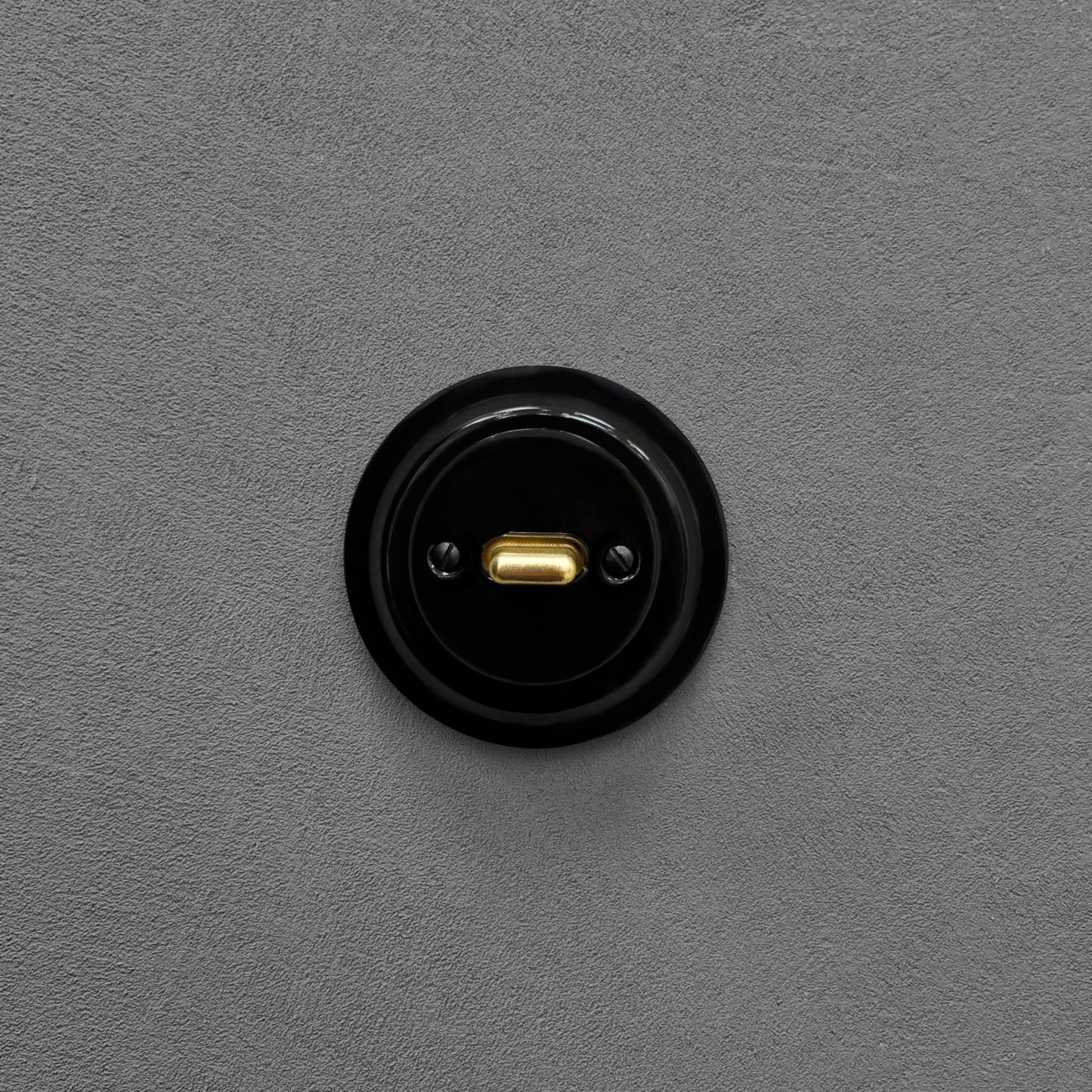 Retro Style Black Ceramic Crossing Toggle Switch With A Big Knob Flushed-Mounted