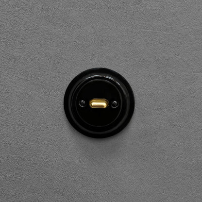 Retro Style Black Ceramic Crossing Toggle Switch With A Big Knob Flushed-Mounted