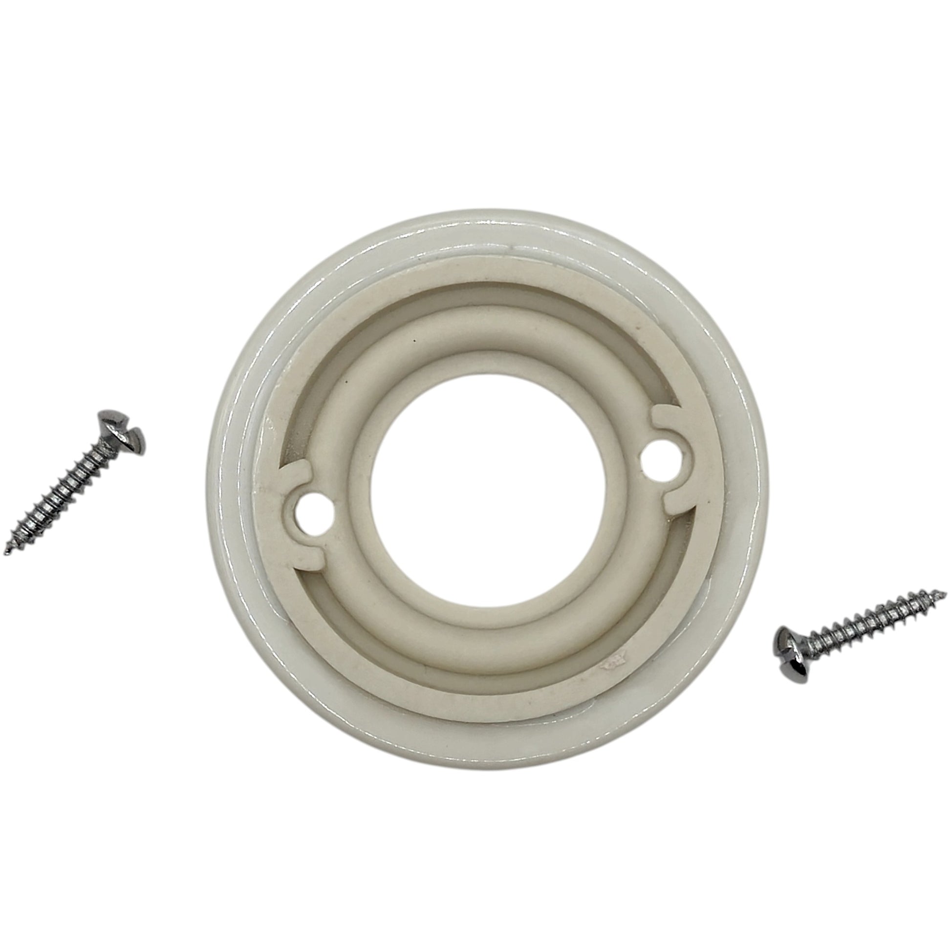 white porcelain dimmer switch cover, flush-mount, back