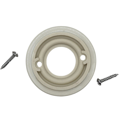 white porcelain dimmer switch cover, flush-mount, back