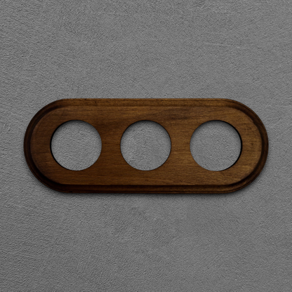 dark wood triple frame, flush-mount, front