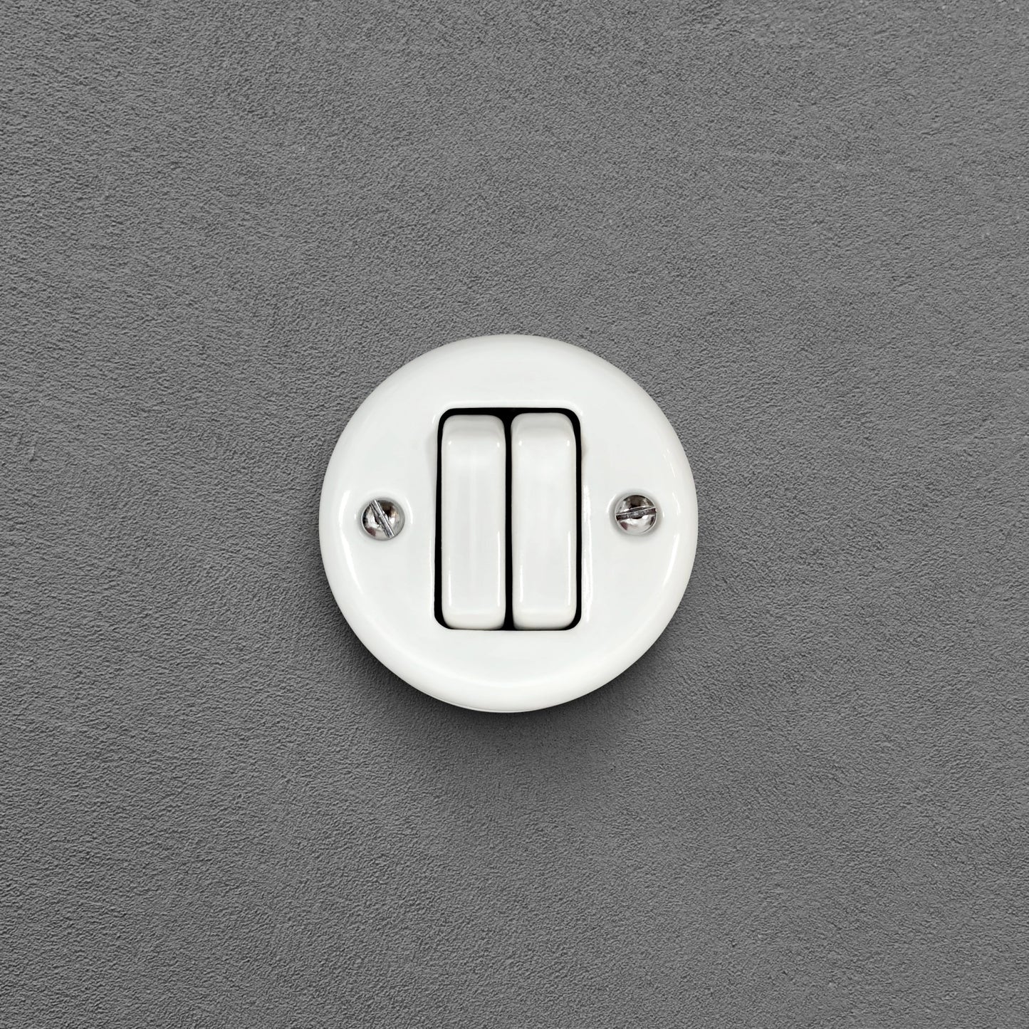 Light Switch Porcelain Loft Retro 2 Gang Two-way Surface-Mounting Vintage Cottage Ceramic White