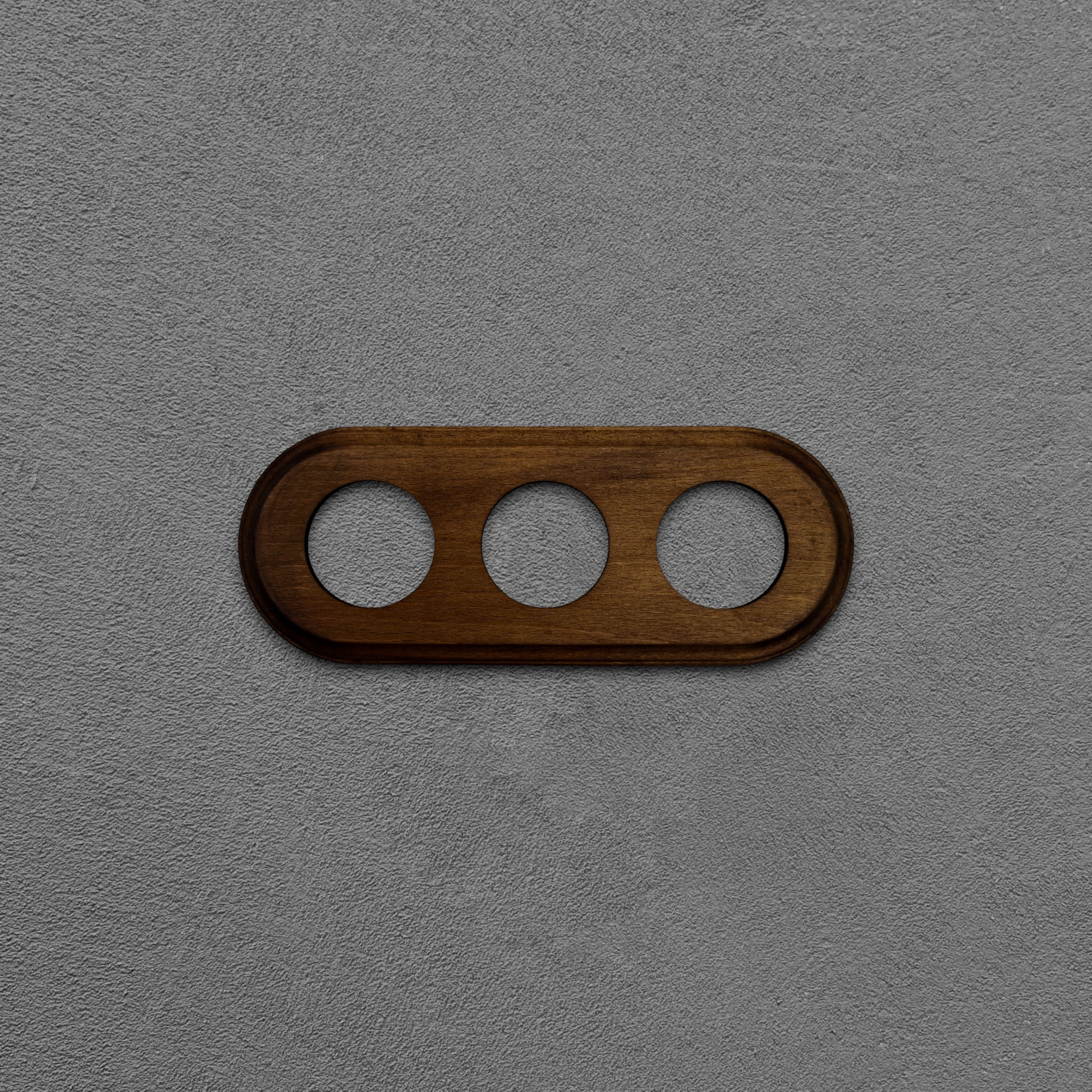 dark wood triple frame, flush-mount