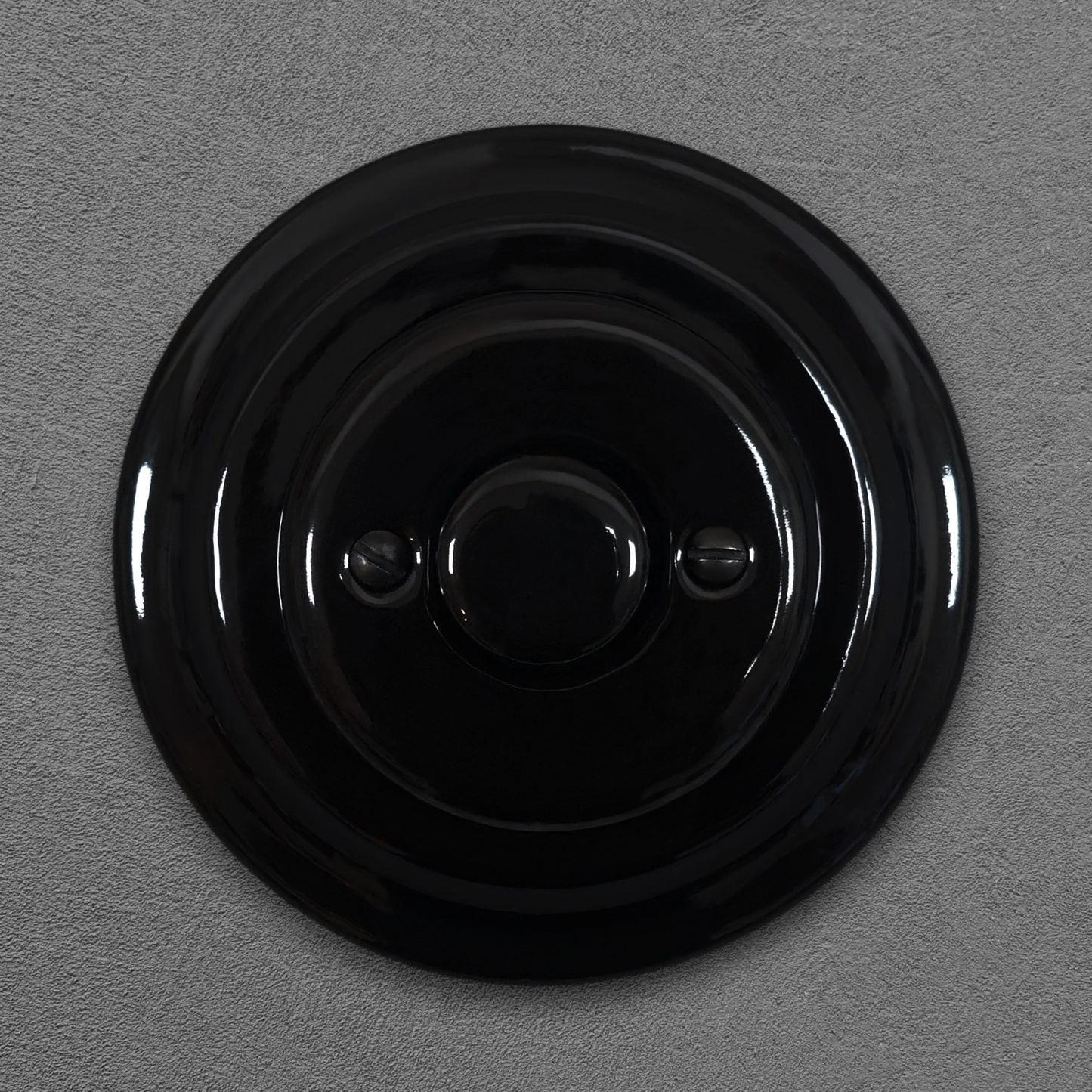 Retro Loft Style Dimmer Light Switch Industrial Flushed-Mounting Vintage Cottage Ceramic Black