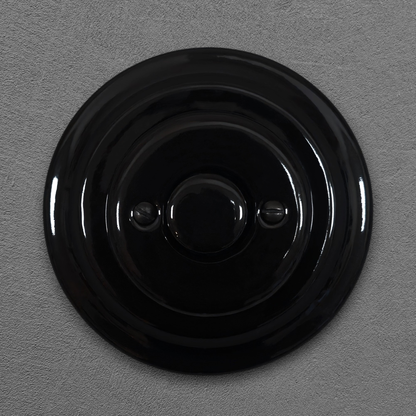 Retro Loft Style Dimmer Light Switch Industrial Flushed-Mounting Vintage Cottage Ceramic Black