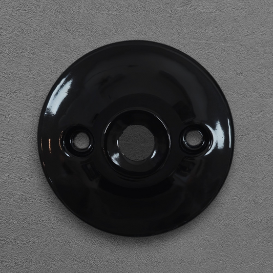black porcelain cone ceiling rose 70x25mm, front
