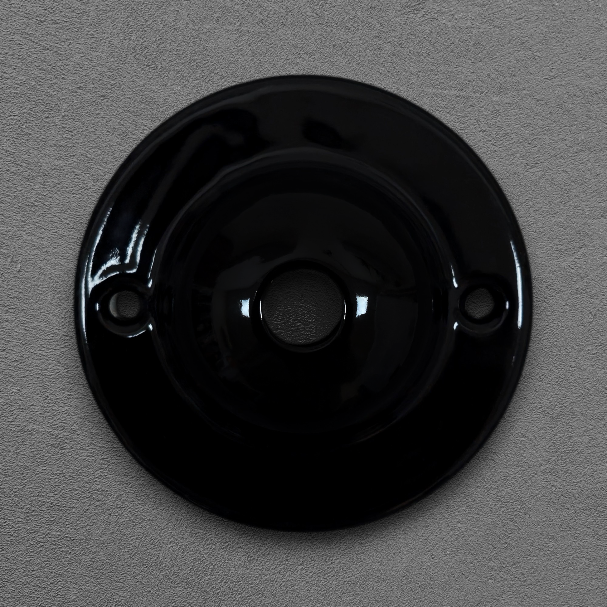 black porcelain dome ceiling rose 80x30mm, front